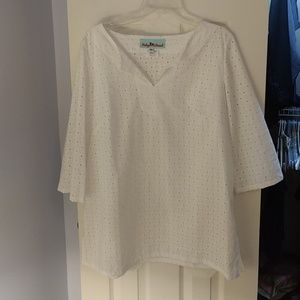 Haley and the Hound White Eyelet Tunic.
